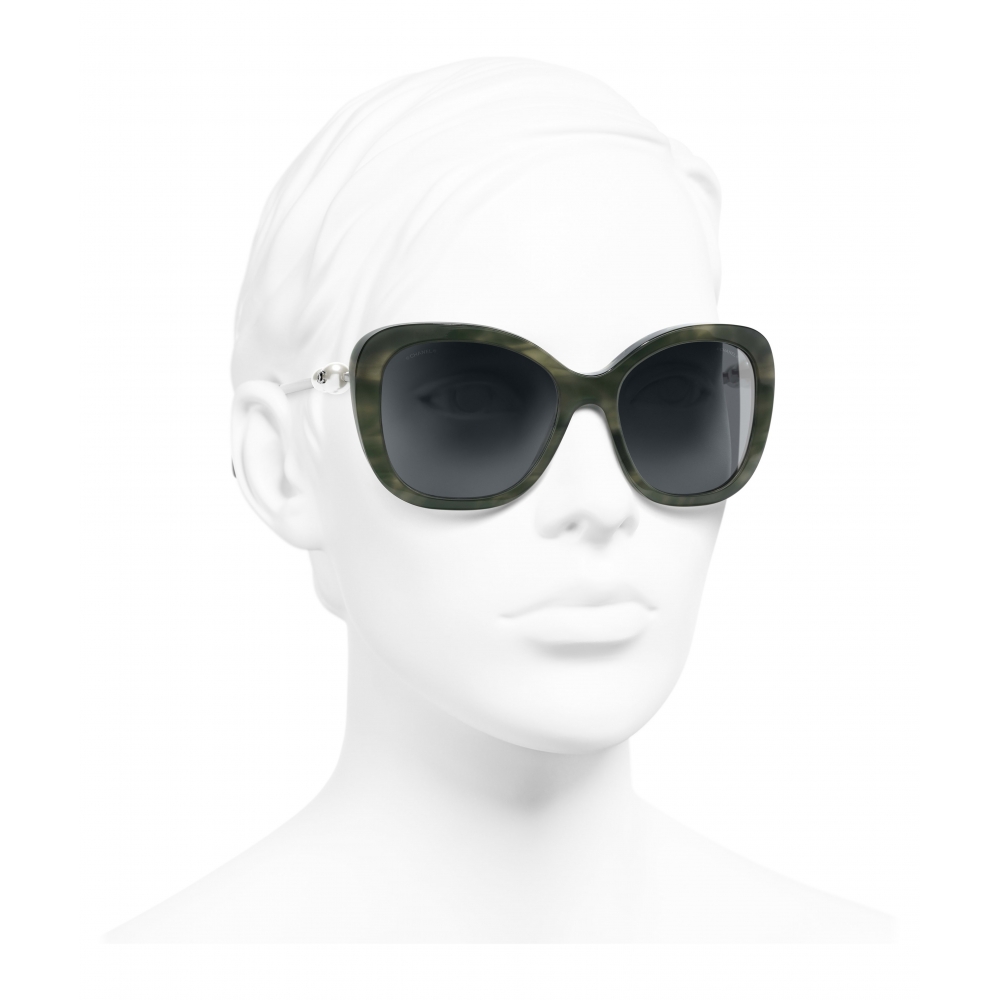 Chanel - Square Sunglasses - Green Tortoise Gray - Chanel Eyewear - Avvenice
