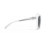 Chanel - Occhiali Quadrati da Sole - Bianco Grigio - Chanel Eyewear