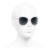 Chanel - Occhiali Quadrati da Sole - Bianco Grigio - Chanel Eyewear