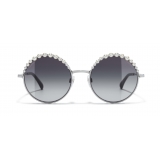 Chanel - Round Sunglasses - Silver Gray - Chanel Eyewear