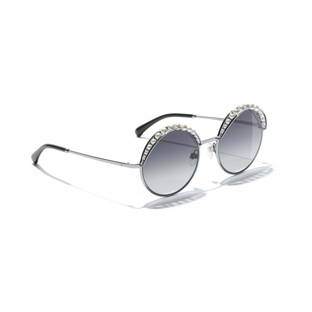 Chanel - Round Sunglasses - Silver Gray - Chanel Eyewear - Avvenice