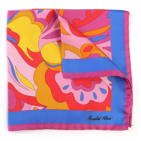 Revested Milano - Lakeshore - Carlotta - Pocket Square - Artisan Silk Foulard - Handmade in Italy