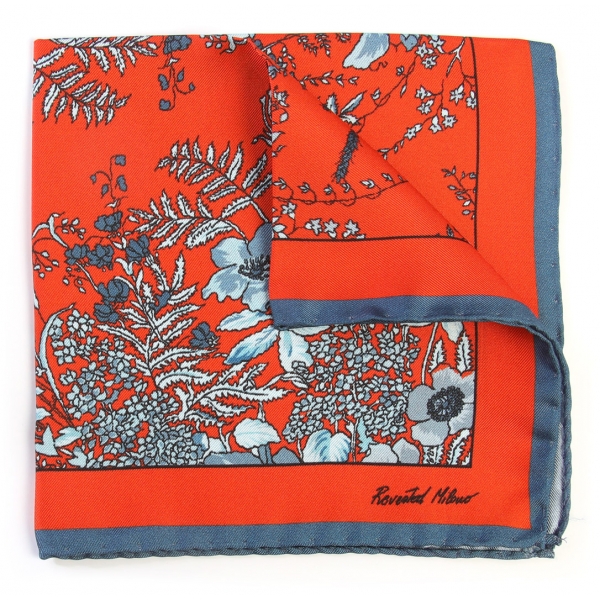 Revested Milano - Jardin - Osmanthus - Pocket Square - Artisan Silk Foulard - Handmade in Italy