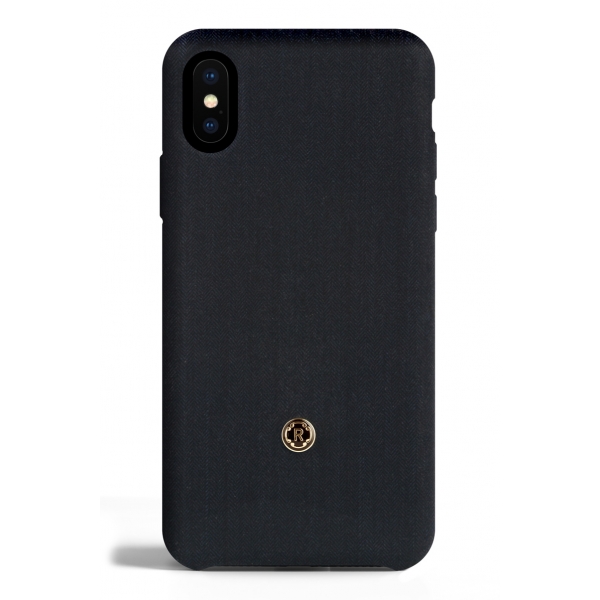 Revested Milano - Herringbone - Deep Water - iPhone X / XS Case - Apple - Cover Artigianale in Lana