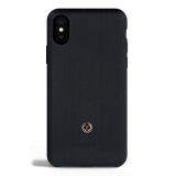 Revested Milano - Herringbone - Deep Water - iPhone X / XS Case - Apple - Cover Artigianale in Lana