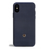 Revested Milano - Bird's Eye - Blu di Prussia - iPhone X / XS Case - Apple - Artisan Wool Cover