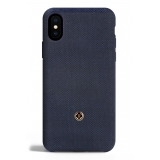 Revested Milano - Bird's Eye - Blu di Prussia - iPhone XS Max Case - Apple - Artisan Wool Cover
