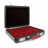 TecknoMonster - Cavok Watchcase - 15 Watches - Briefcase in Opaque Carbon Fiber and Leather - Red - Luxury Collection