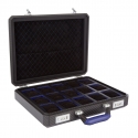 TecknoMonster - Cavok Watchcase - 15 Watches - Briefcase in Opaque Carbon Fiber and Leather - Blue - Luxury Collection