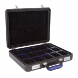 TecknoMonster - Cavok Watchcase - 15 Watches - Briefcase in Opaque Carbon Fiber and Leather - Blue - Luxury Collection