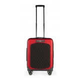 TecknoMonster - Trolley Akille Flap Red in Carbon Fiber - Aeronautical Carbon Trolley Suitcase