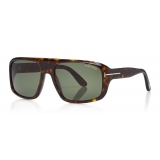 Tom Ford - Duke Sunglasses - Occhiali da Sole Quadrato in Acetato - Havana Scuro - FT0754 - Occhiali da Sole - Tom Ford Eyewear
