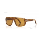 Tom Ford - Duke Sunglasses - Soft Squared Acetate Sunglasses - Havana - FT0754 - Sunglasses - Tom Ford Eyewear