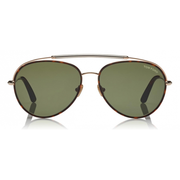 Tom Ford - Curtis Sunglasses - Occhiali da Sole Forma Pilota - Havana Scuro - FT0748 - Occhiali da Sole - Tom Ford Eyewear