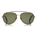 Tom Ford - Curtis Sunglasses - Occhiali da Sole Forma Pilota - Havana Scuro - FT0748 - Occhiali da Sole - Tom Ford Eyewear