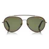 Tom Ford - Curtis Sunglasses - Occhiali da Sole Forma Pilota - Havana Scuro - FT0748 - Occhiali da Sole - Tom Ford Eyewear