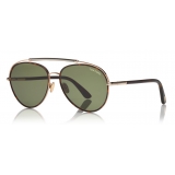 Tom Ford - Curtis Sunglasses - Occhiali da Sole Forma Pilota - Havana Scuro - FT0748 - Occhiali da Sole - Tom Ford Eyewear