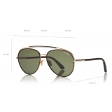 Tom Ford - Curtis Sunglasses - Occhiali da Sole Forma Pilota - Havana Scuro - FT0748 - Occhiali da Sole - Tom Ford Eyewear