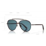 Tom Ford - Curtis Sunglasses - Occhiali da Sole Forma Pilota - Avana Rossa - FT0748 - Occhiali da Sole - Tom Ford Eyewear