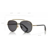 Tom Ford - Polarized Curtis Sunglasses - Occhiali da Sole Forma Pilota - Nero - FT0748-P - Occhiali da Sole - Tom Ford Eyewear