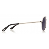 Tom Ford - Marko Aviator Sunglasses - Occhiali Aviatore in Metallo Lucido - Rodio - FT0144 - Occhiali da Sole - Tom Ford Eyewear