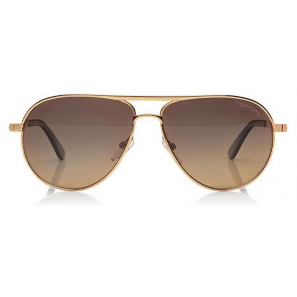 Tom Ford - Marko Aviator Sunglasses - Occhiali Aviatore in Metallo - Oro Rosa - FT0144 - Occhiali da Sole - Tom Ford Eyewear