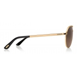 Tom Ford - Marko Aviator Sunglasses - Occhiali Aviatore in Metallo - Oro Rosa - FT0144 - Occhiali da Sole - Tom Ford Eyewear