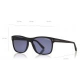 Tom Ford - Giulio Sunglasses - Occhiali da Sole Morbido Quadrato - Nero Blu - FT0698 - Occhiali da Sole - Tom Ford Eyewear