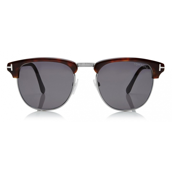 Tom Ford - Henry Sunglasses - Occhiali da Sole Rotondi in Acetato - Avana Scuro - FT0248 - Occhiali da Sole - Tom Ford Eyewear
