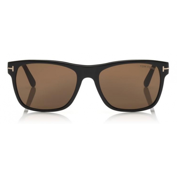 Tom Ford - Giulio Sunglasses - Soft Squared Acetate Sunglasses - Shiny Black Brown - FT0698 - Sunglasses - Tom Ford Eyewear