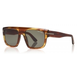 Tom Ford - Alessio Sunglasses - Occhiali da Sole Quadrati in Acetato - Marroni - FT0699 - Occhiali da Sole - Tom Ford Eyewear