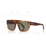 Tom Ford - Alessio Sunglasses - Occhiali da Sole Quadrati in Acetato - Marroni - FT0699 - Occhiali da Sole - Tom Ford Eyewear