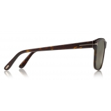 Tom Ford - Polarized Giulio Sunglasses - Occhiali Quadrato - Havana Scuro - FT0698-P - Occhiali da Sole - Tom Ford Eyewear