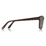 Tom Ford - Polarized Giulio Sunglasses - Soft Squared Sunglasses - Dark Havana - FT0698-P - Sunglasses - Tom Ford Eyewear