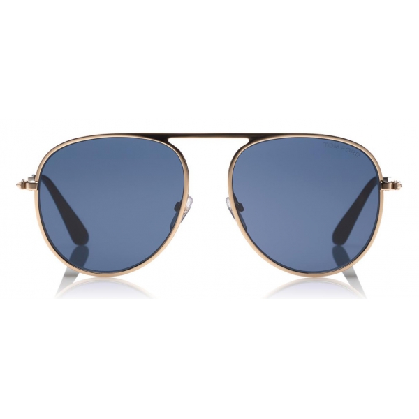 Tom Ford - Jason Sunglasses - Occhiali da Sole Stile Pilota - Oro Rosa Blu - FT0621 - Occhiali da Sole - Tom Ford Eyewear