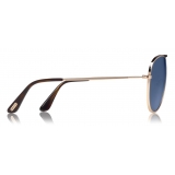 Tom Ford - Jason Sunglasses - Occhiali da Sole Stile Pilota - Oro Rosa Blu - FT0621 - Occhiali da Sole - Tom Ford Eyewear