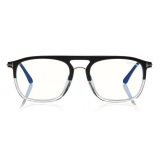 Tom Ford - Occhiali da Vista Quadrati Ottici - Nero Cristallo - FT5588-B - Occhiali da Vista - Tom Ford Eyewear