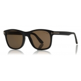 Tom Ford - Eric Sunglasses - Occhiali Quadrato in Acetato - Nero Lucido - FT0595 - Occhiali da Sole - Tom Ford Eyewear