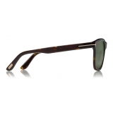 Tom Ford - Eric Sunglasses - Occhiali Quadrato in Acetato - Avana Scuro - FT0595 - Occhiali da Sole - Tom Ford Eyewear