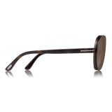 Tom Ford - Alexei Sunglasses - Occhiali Pilota in Alluminio - Marroni - FT0622 - Occhiali da Sole - Tom Ford Eyewear