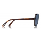 Tom Ford - Alexei Sunglasses - Occhiali Pilota in Alluminio - Rutenio Nero - FT0622 - Occhiali da Sole - Tom Ford Eyewear