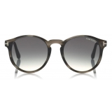 Tom Ford - Ian Sunglasses - Occhiali da Sole Rotondi in Acetato - Grigio Pesca - FT0591 - Occhiali da Sole - Tom Ford Eyewear