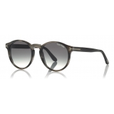 Tom Ford - Ian Sunglasses - Occhiali da Sole Rotondi in Acetato - Grigio Pesca - FT0591 - Occhiali da Sole - Tom Ford Eyewear