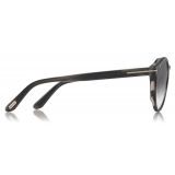 Tom Ford - Ian Sunglasses - Occhiali da Sole Rotondi in Acetato - Grigio Pesca - FT0591 - Occhiali da Sole - Tom Ford Eyewear