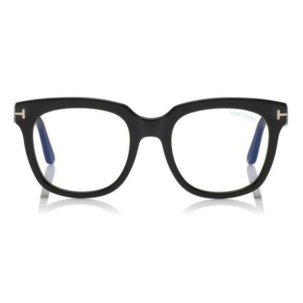 Tom Ford - Large Optical Glasses - Occhiali Quadrati in Acetato - Nero - FT5537-B - Occhiali da Vista - Tom Ford Eyewear