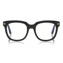 Tom Ford - Large Optical Glasses - Occhiali Quadrati in Acetato - Nero - FT5537-B - Occhiali da Vista - Tom Ford Eyewear