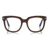 Tom Ford - Large Optical Glasses - Square Glasses - Dark Havana - FT5537-B - Optical Glasses - Tom Ford Eyewear
