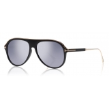 Tom Ford - Nicholai Sunglasses - Occhiali da Sole Stile Pilota - Nero Fumo - FT0624 - Occhiali da Sole - Tom Ford Eyewear