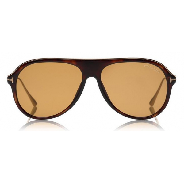 Tom Ford - Nicholai Sunglasses - Pilot Style Sunglasses - Dark Havana - FT0624 - Sunglasses - Tom Ford Eyewear