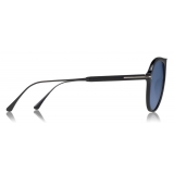 Tom Ford - Polarized Nicholai Sunglasses - Pilot Style Sunglasses - Black - FT0624-P - Sunglasses - Tom Ford Eyewear